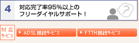 4 対応完了率95％以上のフリーダイヤルサポート！